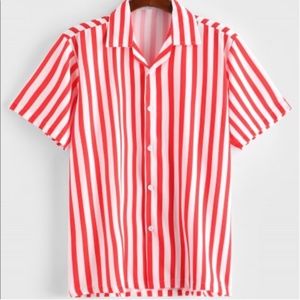 4th of July Red and white button up
